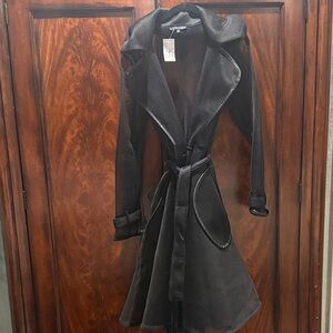 Black Mesh Trench Coat